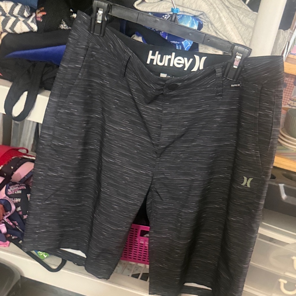Hurley Black Space-Dye Hybrid Shorts